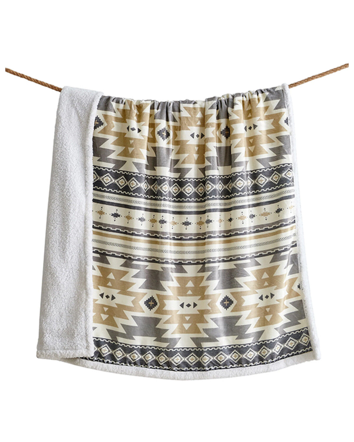 Image #2 - HiEnd Accents Desert Sage Campfire Sherpa Throw, Multi, hi-res