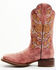 Dan Post Women's Athena Floral Embroidered Western Performance Boots - Broad Square Toe, Pink, hi-res