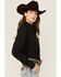Image #2 - Kimes Ranch Women's Logo Long Sleeve Button-Down Western Shirt, Black, hi-res