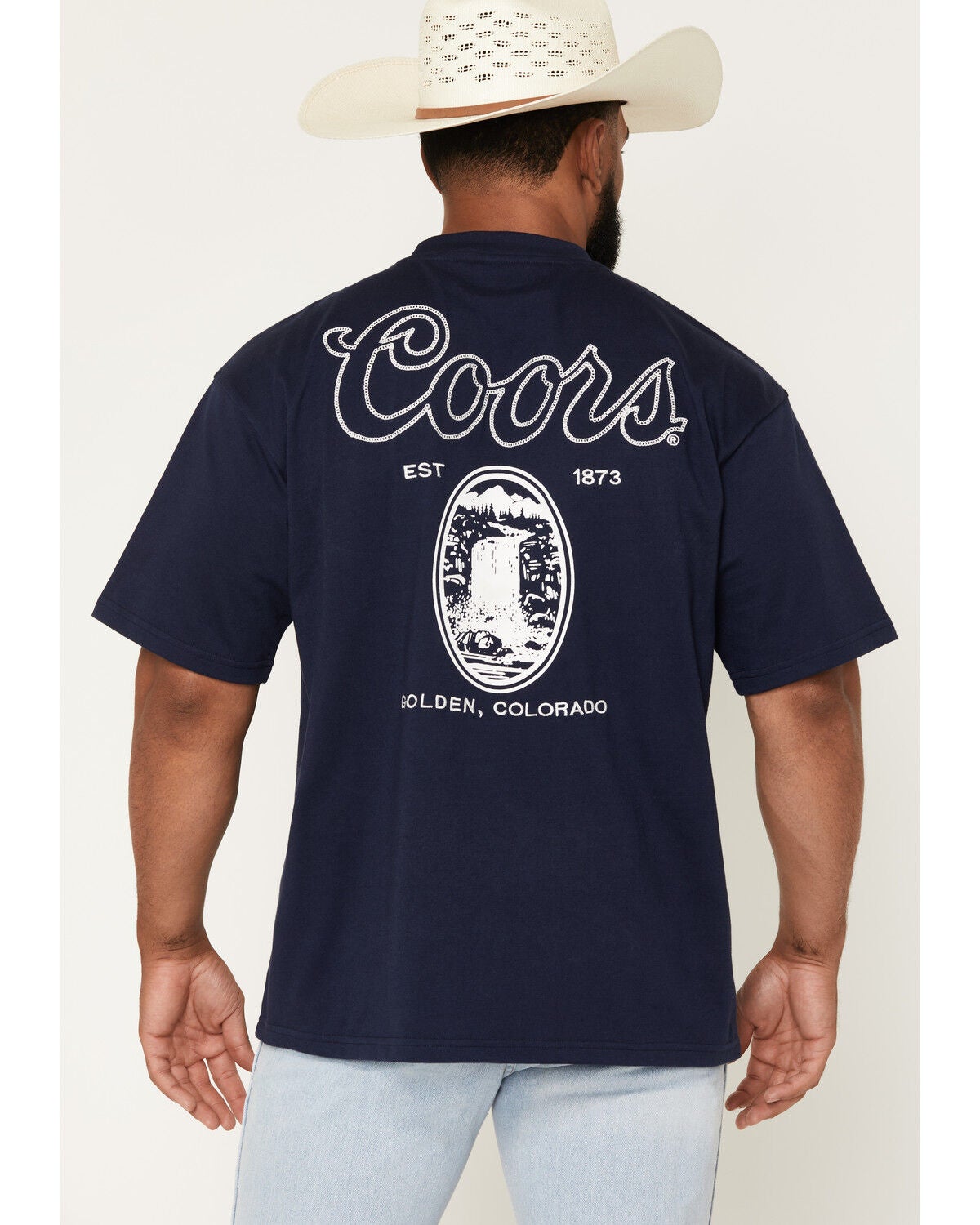 Coors Men's Embroidered Logo Short Sleeve Graphic T-Shirt, Navy, hi-res