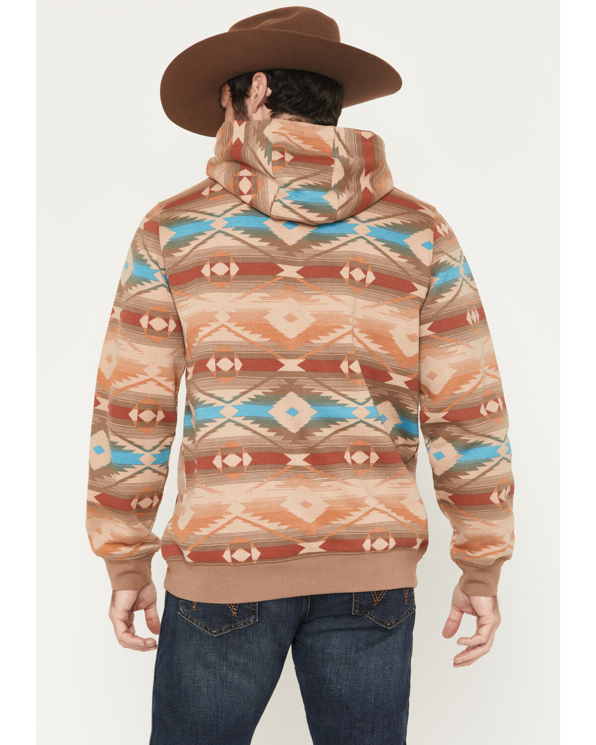 Image #4 - Cody James Men's Denver Southwestern Print Hooded Sweatshirt, Brown, hi-res