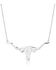 Image #1 - Montana Silversmiths Women's Out West Longhorn Necklace, Silver, hi-res