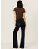 Image #1 - Rock & Roll Denim Women's Dark Wash High Rise Welt Pocket Trouser Stretch Denim Jeans, Dark Wash, hi-res