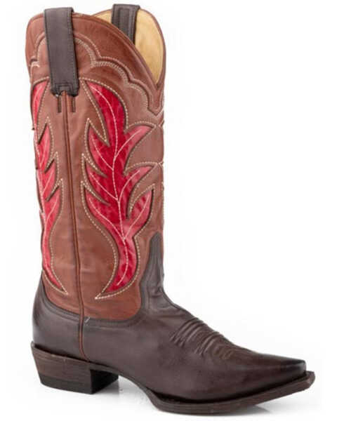 Image #1 - Roper Women's Erin Western Boots - Snip Toe , Brown, hi-res