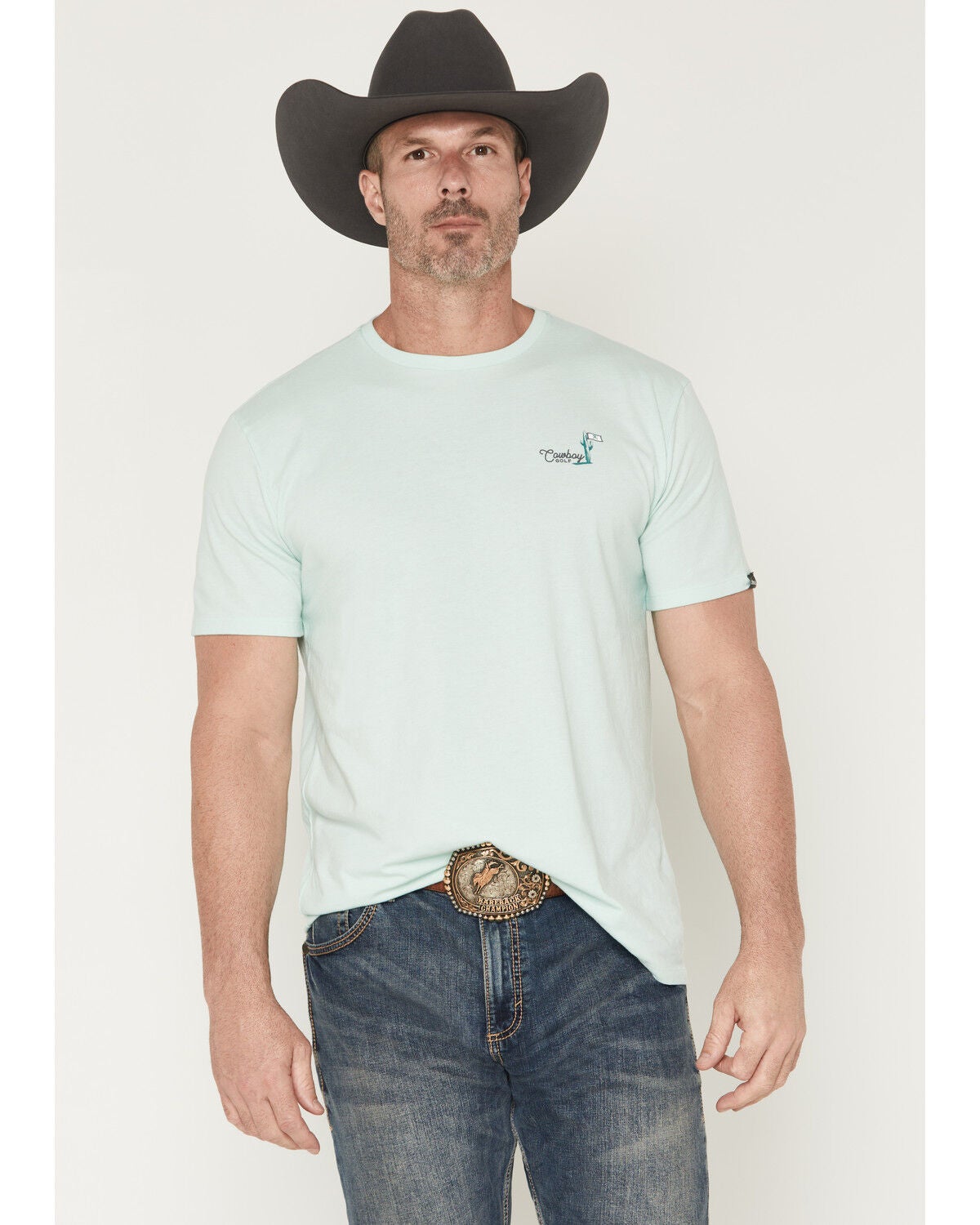 Image #1 - Hooey Men's Hooey Hills Short Sleeve Graphic T-Shirt, Aqua, hi-res
