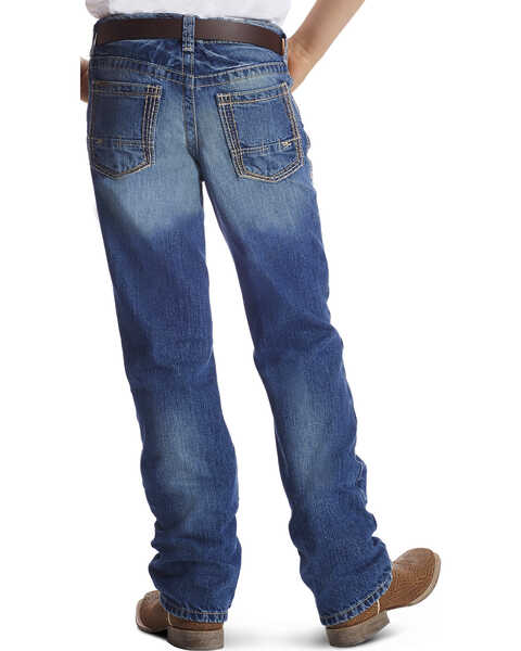 Ariat Boys' B4 Relaxed Fit Boundary Dakota Bootcut Jeans, Blue, hi-res