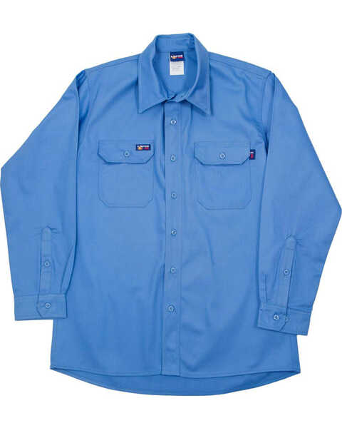 Image #1 - Lapco Men's Blue FR Uniform Shirt, Blue, hi-res