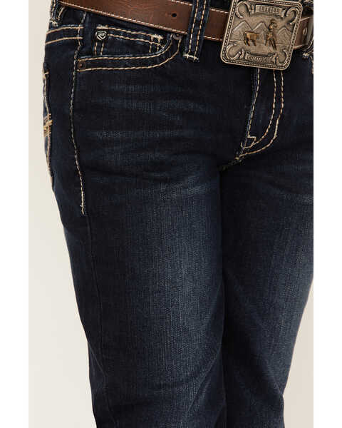 Image #2 - Rock & Roll Denim Boys' Dark Wash Embroidered Bootcut Jeans, Dark Wash, hi-res