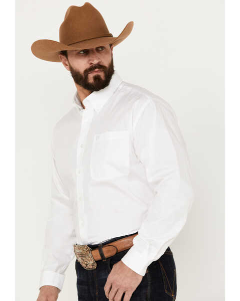 Image #2 - Cinch Men's Solid Long Sleeve Button-Down Western Shirt, White, hi-res
