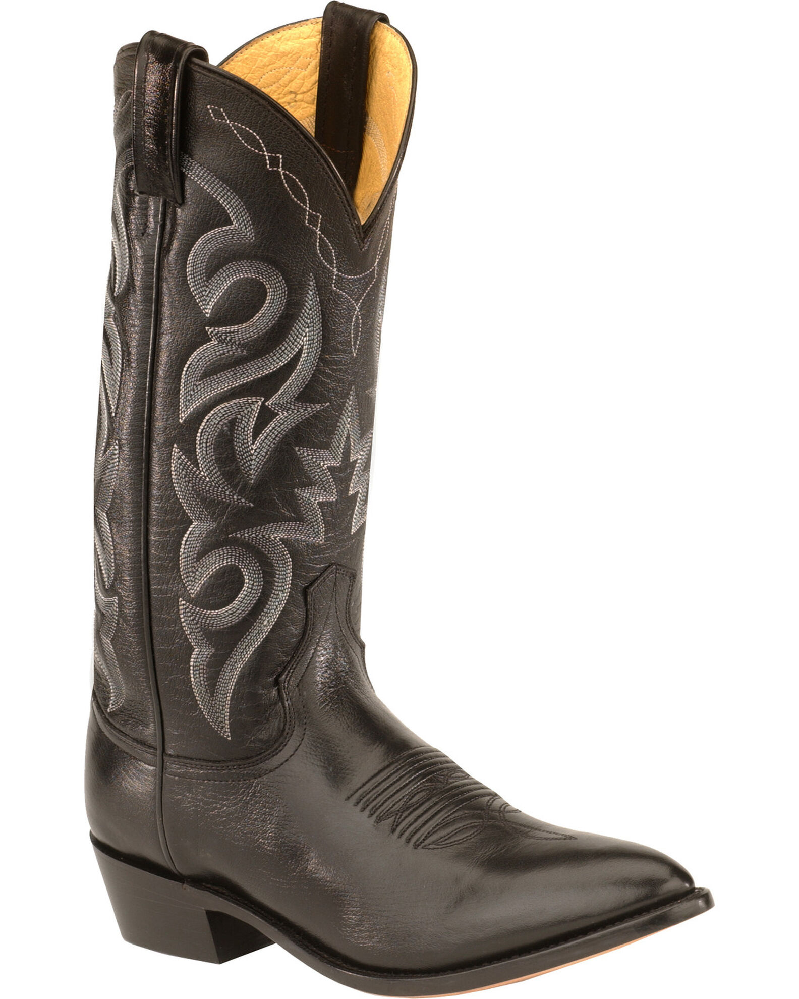 Image #1 - Dan Post Smooth Leather Boots - Round Toe, Black, hi-res
