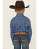 Image #4 - Roper Boys' Medallion Print Long Sleeve Snap Western Shirt, Blue, hi-res