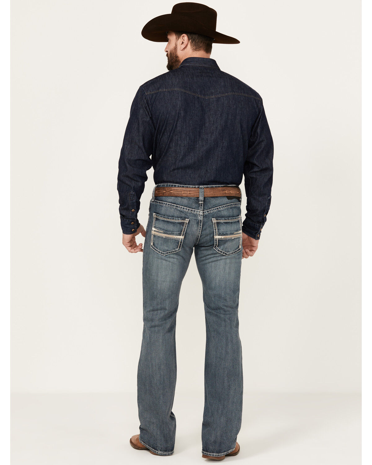 Image #1 - Rock & Roll Denim Men's Medium Wash Pistol Bootcut Stretch Denim Jeans, Medium Wash, hi-res