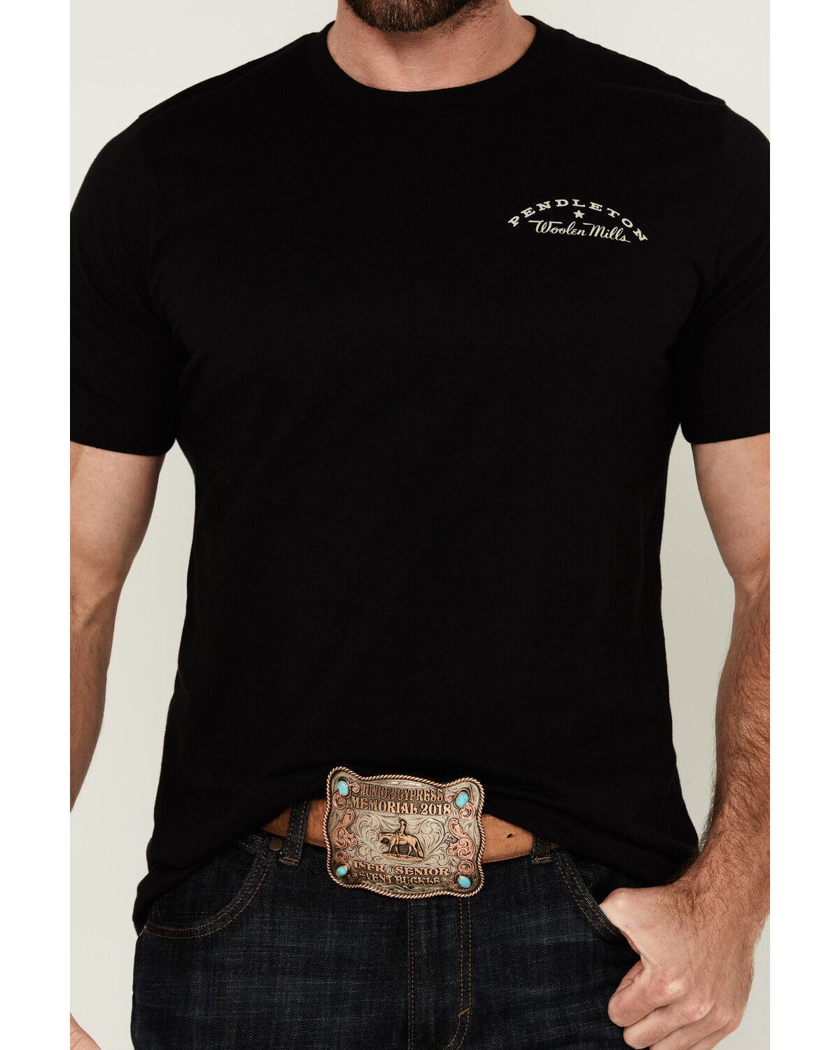 Image #7 - Pendleton Men's Boot Barn Exclusive Eagle Logo Short Sleeve Graphic T-Shirt, Black, hi-res