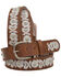 Image #2 - Shyanne Women's White Floral Embroidered Belt, Brown, hi-res