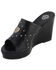 Image #2 - Milwaukee Leather Women's Crossover Open Toe Wedge Sandals, Black, hi-res