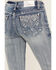 Image #2 - Grace in LA Women's Light Wash Mid Rise Geo Embroidered Pocket Bootcut Jeans , Light Wash, hi-res