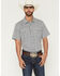 Image #1 - Gibson Trading Co Men's haven Geo Print Short Sleeve Snap Western Shirt, Light Blue, hi-res
