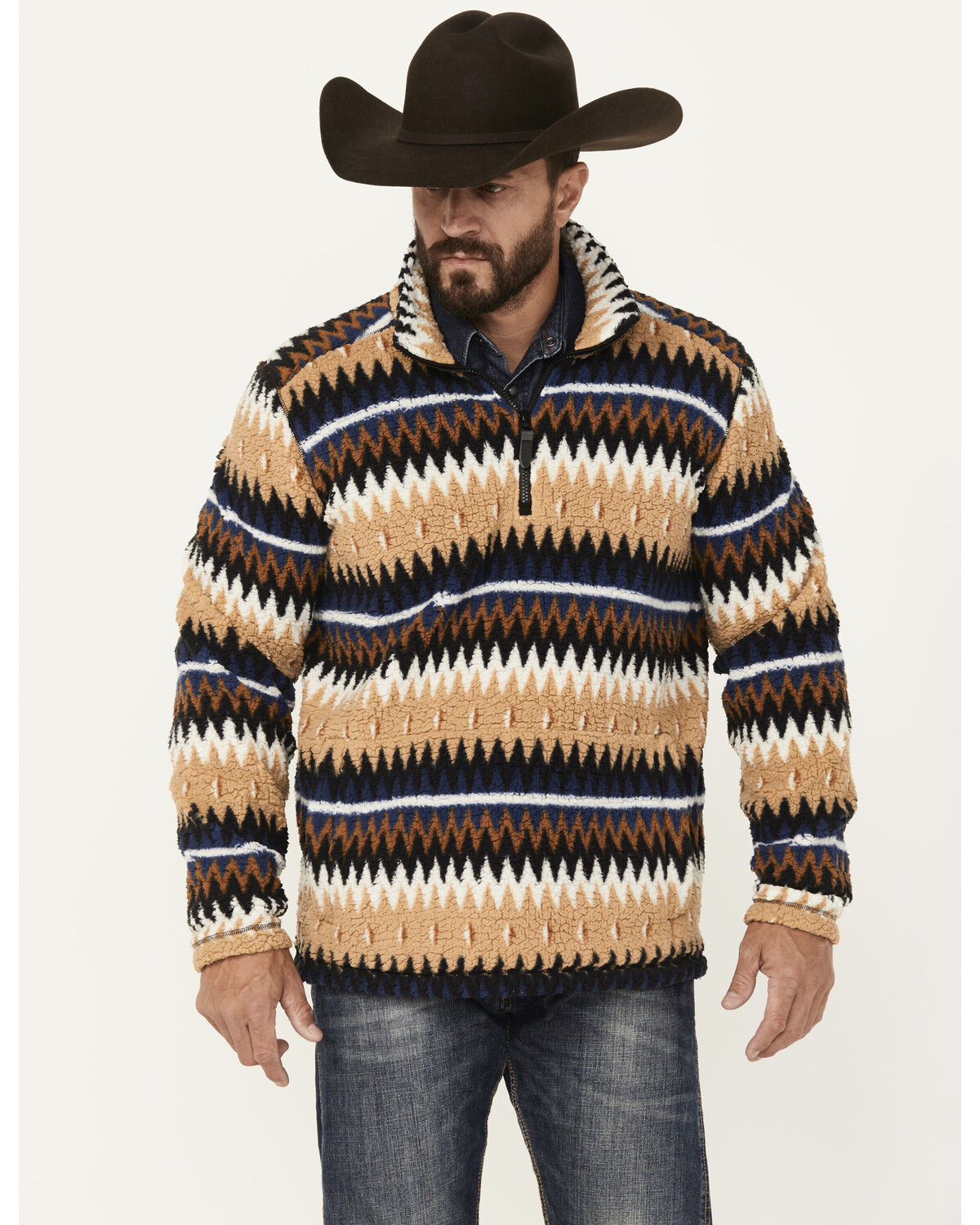 Image #1 - Cody James Men's Voyage 1/4 Zip Pullover, Tan, hi-res