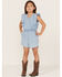 Image #2 - Hayden Girls' Ruffle Surplice Sleeveless Romper, Blue, hi-res