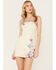 Shyanne Women's Americana Embroidered Denim Dress, White, hi-res