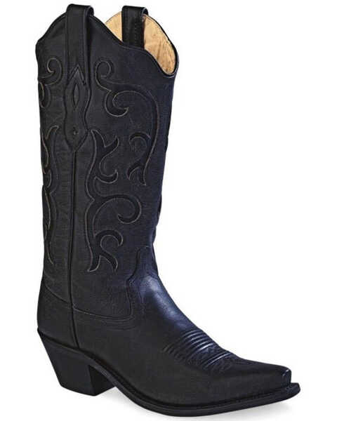 Old West Women's 12" Western Boots - Snip Toe, Black, hi-res