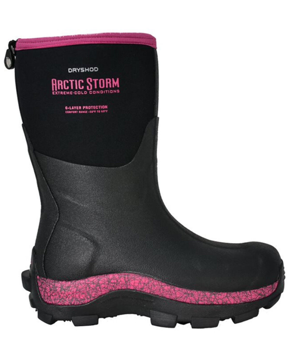 Image #2 - Dryshod Women's Pink Mid Arctic Storm Work Boots, Black, hi-res