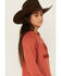 Image #2 - Ariat Girls' Benicia Felt Logo Sweatshirt, Rust Copper, hi-res