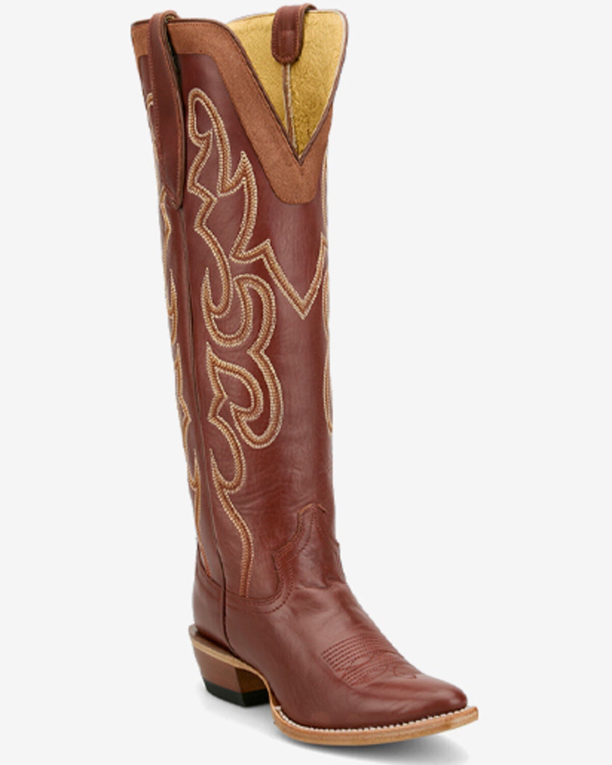 Image #1 - Justin Women's Ada Tall Western Boots - Snip Toe, Red, hi-res