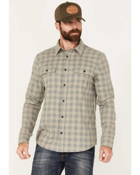 Image #1 - Brothers and Sons Men's Briscoe Everyday Plaid Print Long Sleeve Button Down Flannel Shirt , Steel, hi-res