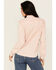 Image #4 - Cruel Girl Women's Solid Long Sleeve Pearl Snap Western Shirt, Pink, hi-res