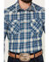 Pendleton Men's Canyon Plaid Print Long Sleeve Western Snap Shirt, Blue, hi-res