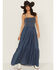 Image #2 - Wrangler Retro Women's Denim Smocked Maxi Dress, Blue, hi-res