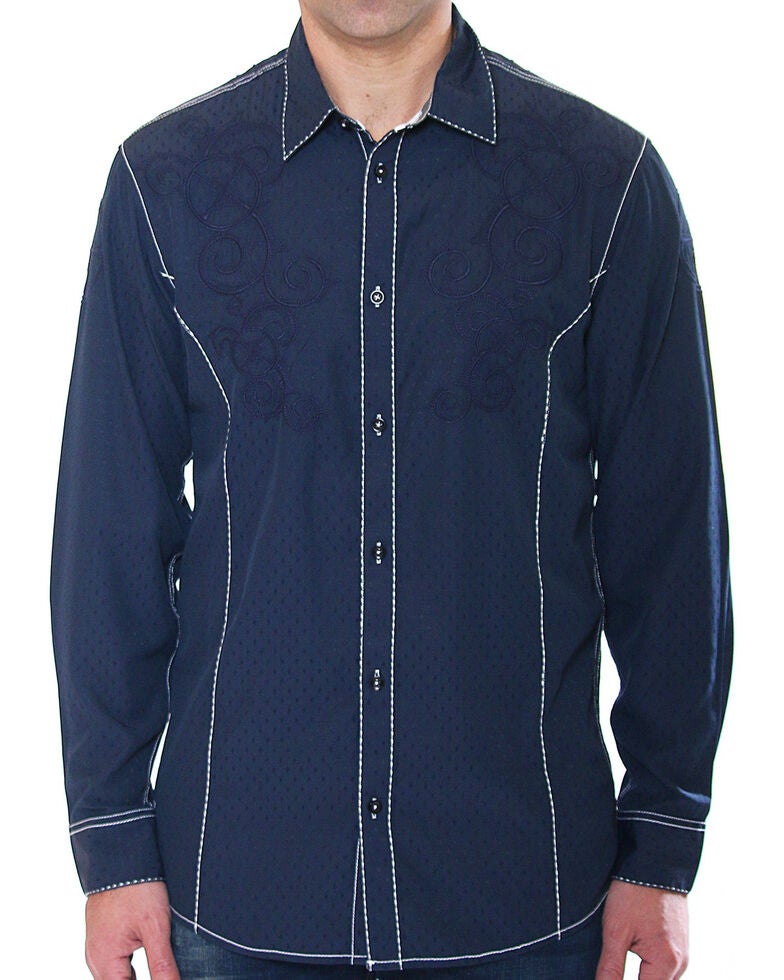 Austin season mens embroidered long sleeve button down shirt  sheplers