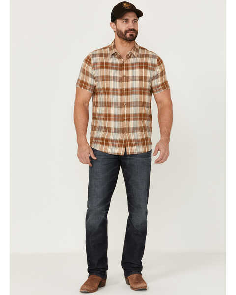 Image #2 - Pendleton Men's Linen Plaid Short Sleeve Button Down Western Shirt , Yellow, hi-res