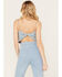 Image #3 - Understated Leather Women's Bluegrass Rhinestone Denim Crop Top, Blue, hi-res