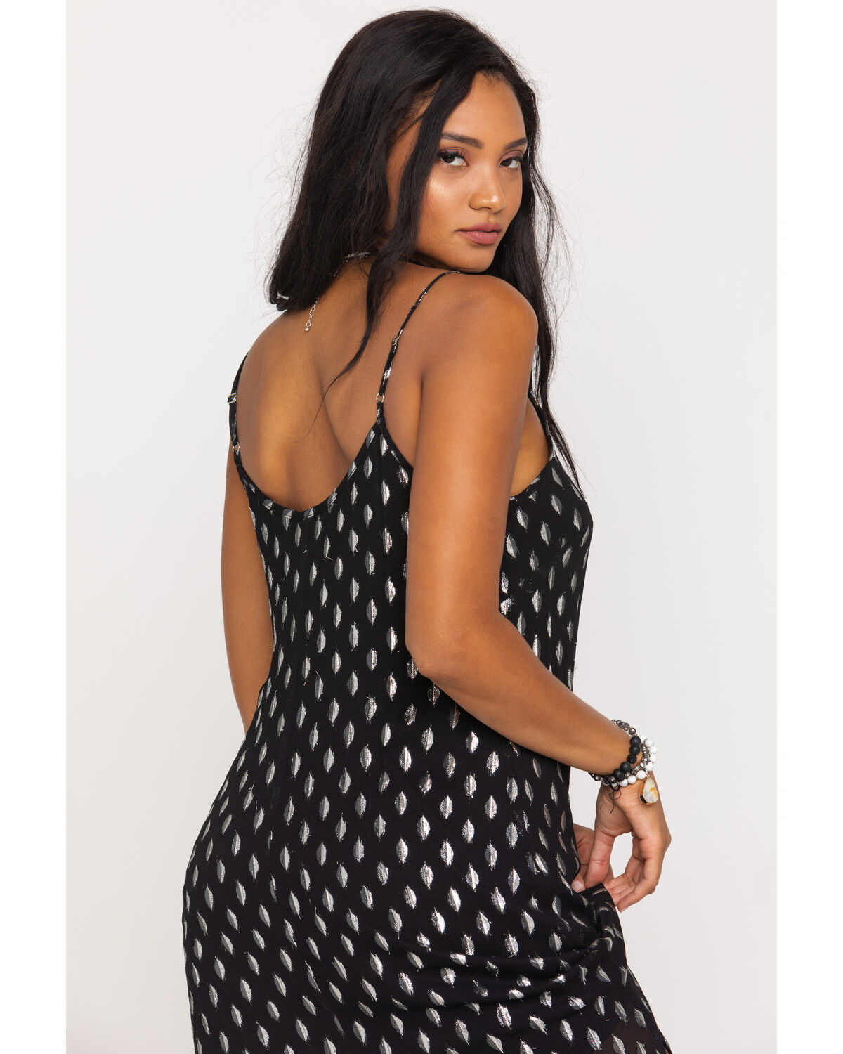 Image #5 - Band of the Free Women's Black Dot Slip Midi Dress, , hi-res