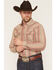 Image #1 - Cody James Men's Truckee Striped Long Sleeve Snap Flannel Shirt - Tall, Bark, hi-res