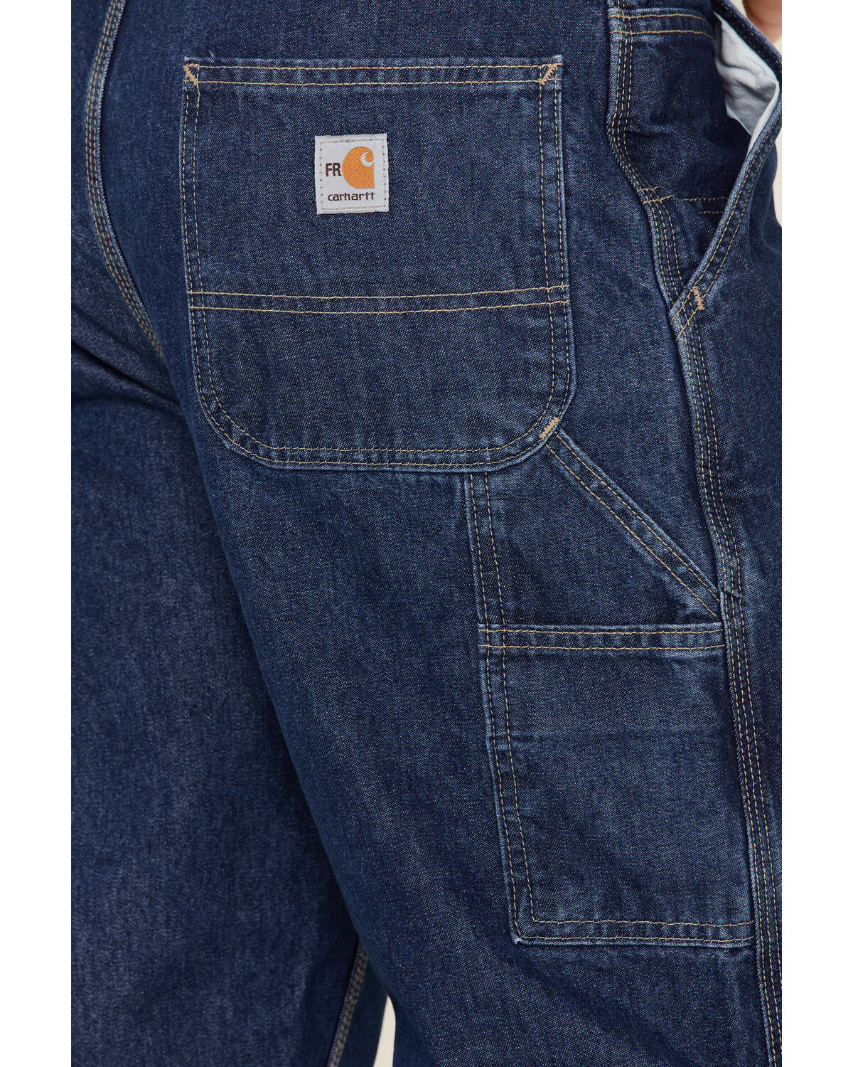 Image #4 - Carhartt Men's FR Signature Denim Dungaree Work Jeans, Denim, hi-res