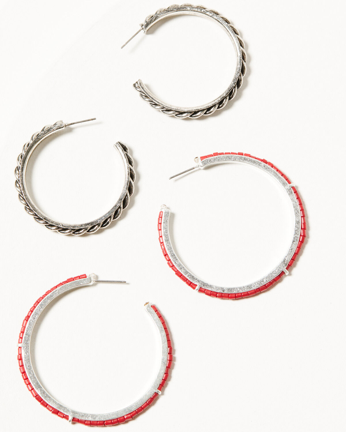 Image #1 - Idyllwind Women's Ethel Antique Hoop Earring Set - 2 Piece, Red, hi-res