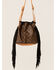 Vintage Boho Bags Women's Luxury Designer Monogram Logo Champagne Bucket Bag, Brown, hi-res