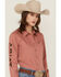 Image #2 - Ariat Women's Printed Team Kirby Long Sleeve Button-Down Western Shirt, Blush, hi-res