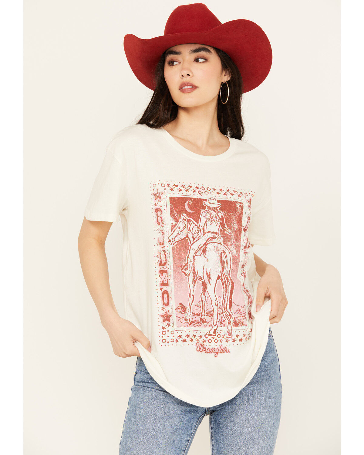 Image #1 - Wrangler Women's Rodeo Dream Short Sleeve Graphic Tee, White, hi-res