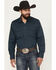 Image #1 - Wrangler Retro Men's Geo Print Long Sleeve Snap Western Shirt, Navy, hi-res