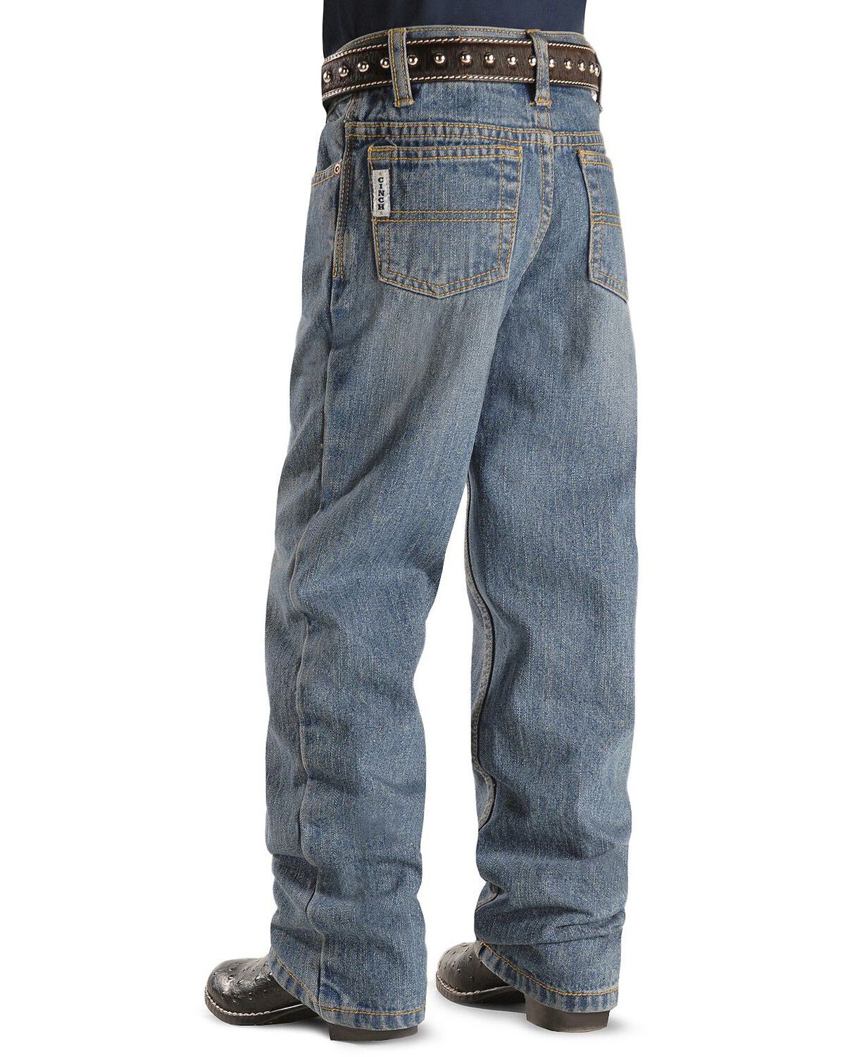 Cinch Boys' White Label Slim Fit Straight Leg Denim Jeans, Denim, hi-res