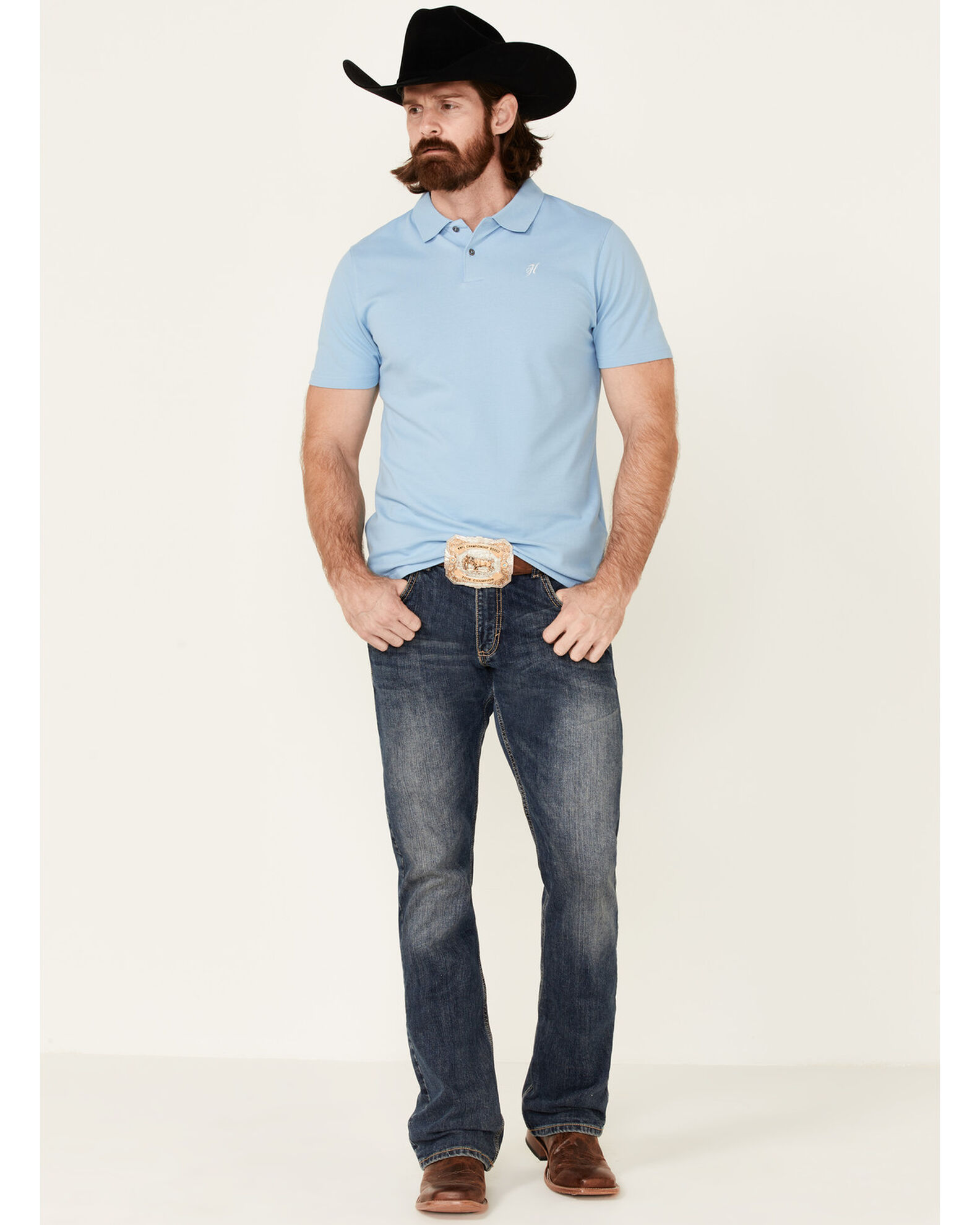 Hooey Men s The Maverick Short Sleeve Polo Shirt Sheplers