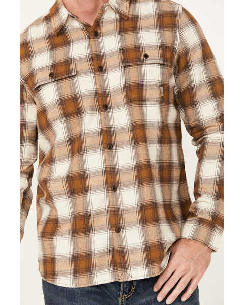 Image #3 - Brothers and Sons Men's Stewert Everyday Plaid Print Button Down Western Flannel Shirt, Dark Brown, hi-res