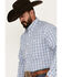 Image #2 - George Strait by Wrangler Men's Plaid Print Long Sleeve Button-Down Western Shirt, Blue, hi-res