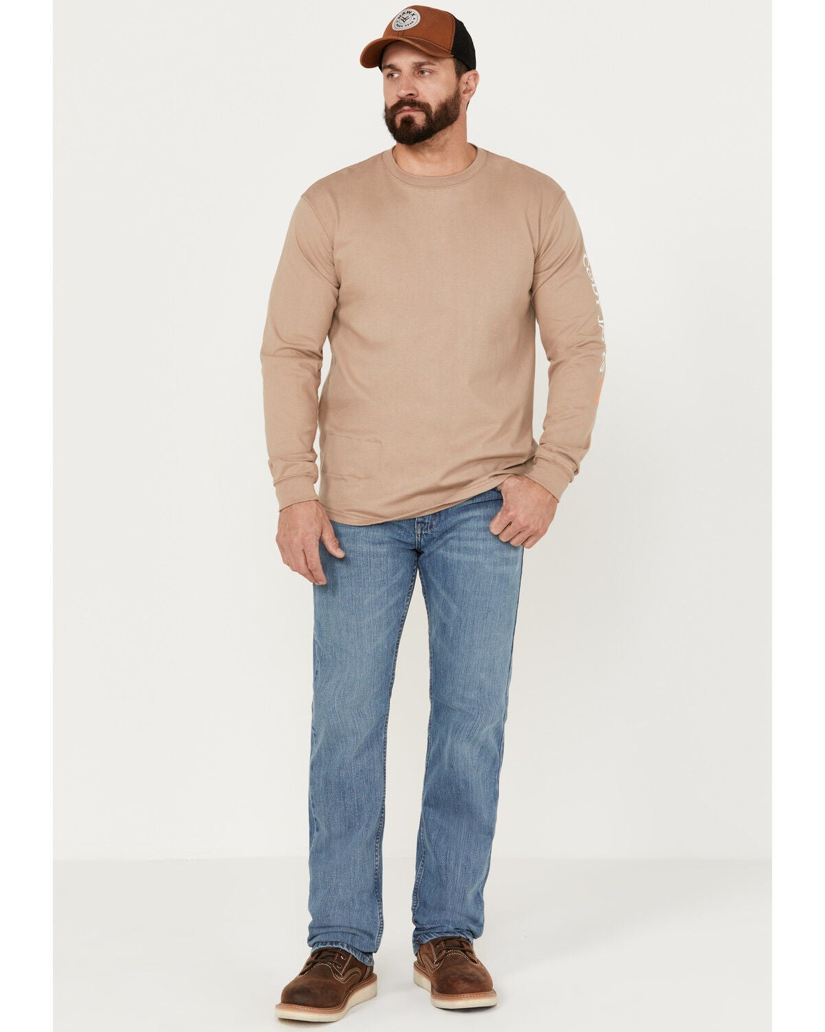 Cody James FR Men's Clover Leaf Wash Slim Straight 5-Pocket Stretch Jeans, Light Wash, hi-res