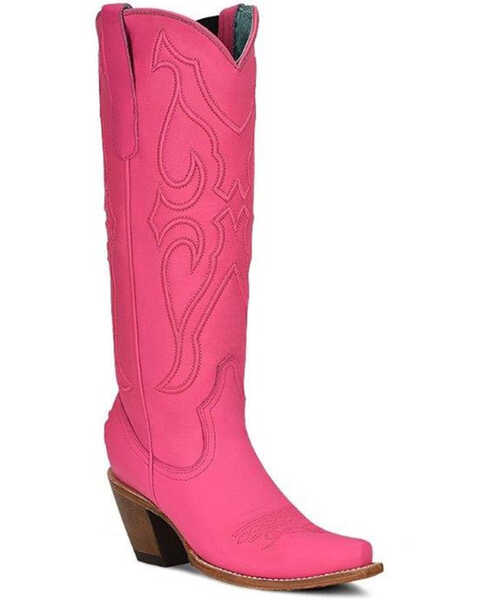 Image #1 - Corral Women's Rushia Tall Western Boots - Snip Toe, Fuchsia, hi-res