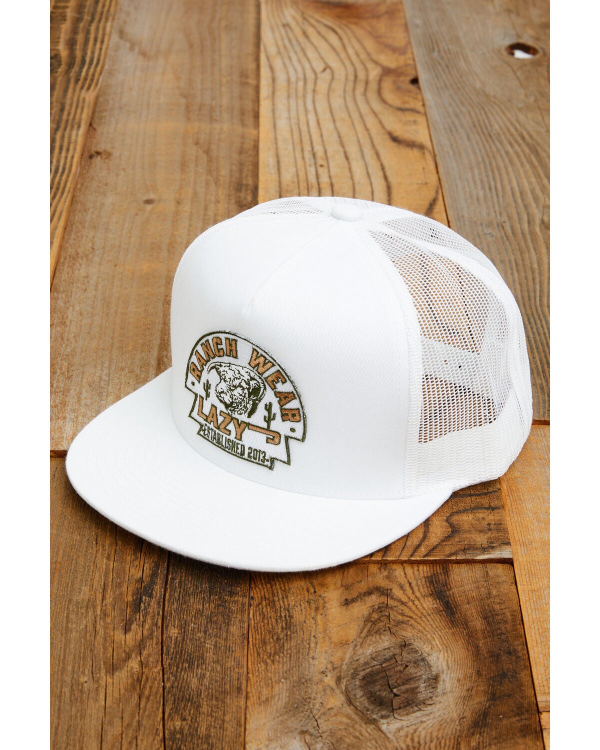 Lazy J Ranch Men's Arrowhead Ball Cap, White, hi-res